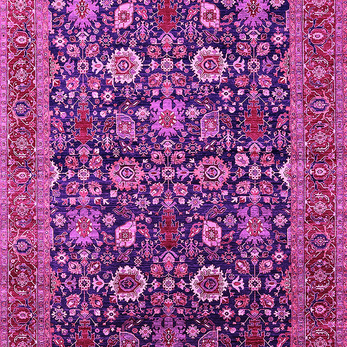 Machine Washable Oriental Pink Traditional Rug, wshurb2357pnk