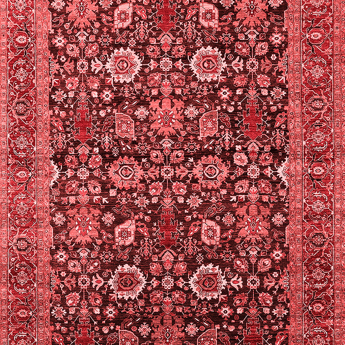 Machine Washable Oriental Red Traditional Rug, wshurb2357red