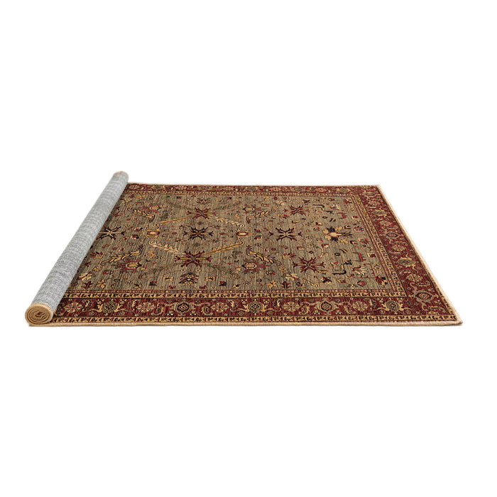 Sideview of Machine Washable Oriental Brown Traditional Rug, wshurb2358brn
