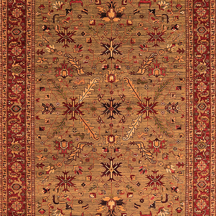 Machine Washable Oriental Orange Traditional Area Rugs, wshurb2358org