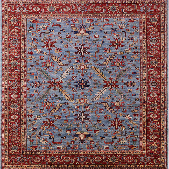 Square Mid-Century Modern Gunmetal Gray Oriental Rug, urb2358