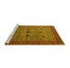 Sideview of Machine Washable Oriental Yellow Traditional Rug, wshurb2358yw