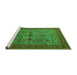 Sideview of Machine Washable Oriental Green Traditional Area Rugs, wshurb2358grn