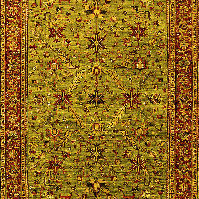 Machine Washable Oriental Yellow Traditional Rug, wshurb2358yw