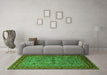 Machine Washable Oriental Green Traditional Area Rugs in a Living Room,, wshurb2358grn