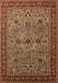 Machine Washable Oriental Brown Traditional Rug, wshurb2358brn