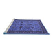 Sideview of Machine Washable Oriental Blue Traditional Rug, wshurb2358blu