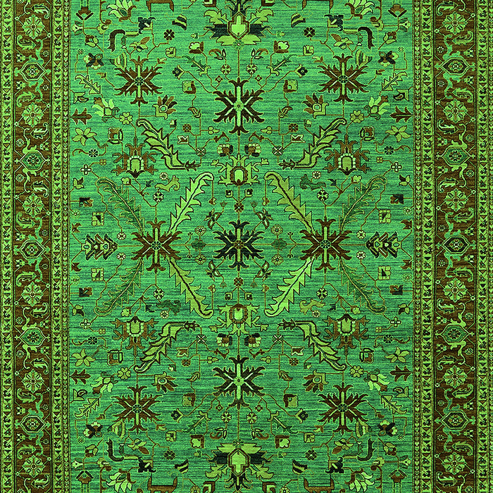 Oriental Green Traditional Rug, urb2358grn