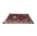 Sideview of Machine Washable Industrial Modern Cranberry Red Rug, wshurb2359