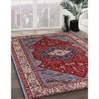Mid-Century Modern Cranberry Red Persian Rug, urb2359