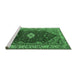 Sideview of Machine Washable Persian Emerald Green Traditional Area Rugs, wshurb2359emgrn