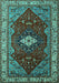 Machine Washable Persian Turquoise Traditional Area Rugs, wshurb2359turq