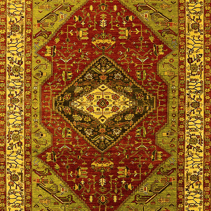 Machine Washable Persian Yellow Traditional Rug, wshurb2359yw