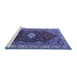 Sideview of Machine Washable Persian Blue Traditional Rug, wshurb2359blu