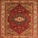 Square Machine Washable Persian Orange Traditional Area Rugs, wshurb2359org