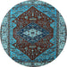 Round Persian Light Blue Traditional Rug, urb2359lblu