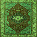 Square Persian Green Traditional Rug, urb2359grn