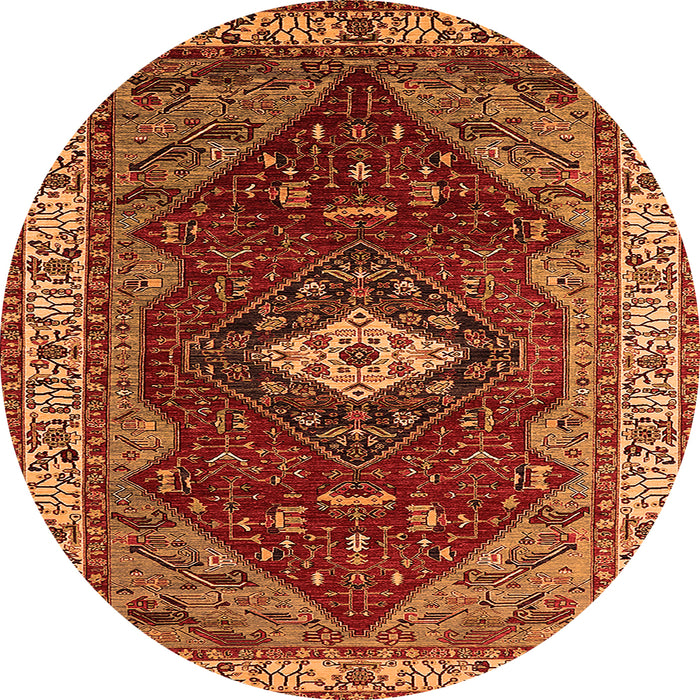 Round Persian Orange Traditional Rug, urb2359org
