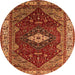 Round Persian Orange Traditional Rug, urb2359org
