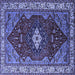 Square Persian Blue Traditional Rug, urb2359blu