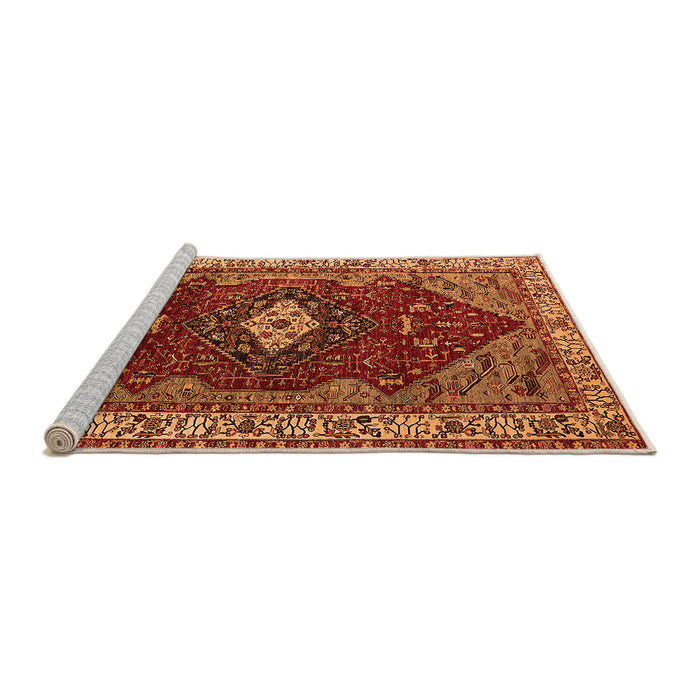 Sideview of Machine Washable Persian Orange Traditional Area Rugs, wshurb2359org
