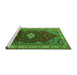 Sideview of Machine Washable Persian Green Traditional Area Rugs, wshurb2359grn