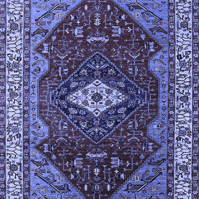Machine Washable Persian Blue Traditional Rug, wshurb2359blu