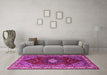 Machine Washable Persian Pink Traditional Rug in a Living Room, wshurb2359pnk