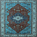 Square Machine Washable Persian Light Blue Traditional Rug, wshurb2359lblu