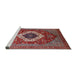 Sideview of Machine Washable Industrial Modern Red Rug, wshurb2360
