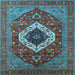 Square Persian Light Blue Traditional Rug, urb2360lblu