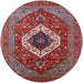 Round Mid-Century Modern Red Persian Rug, urb2360