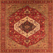 Square Persian Orange Traditional Rug, urb2360org