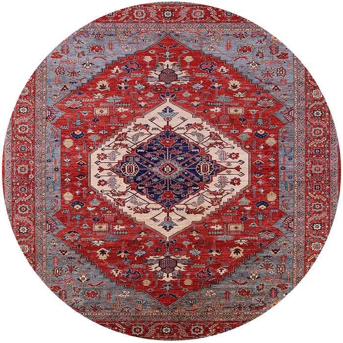 Round Machine Washable Industrial Modern Red Rug, wshurb2360