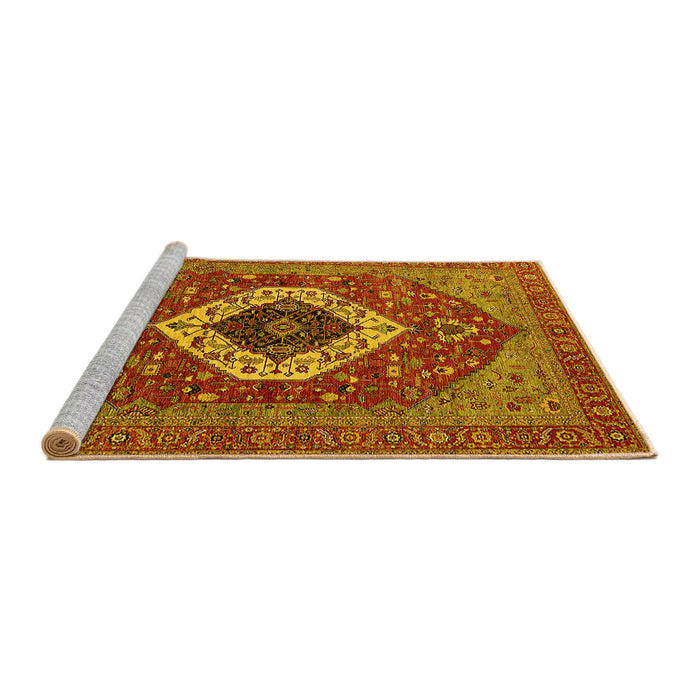 Sideview of Machine Washable Persian Yellow Traditional Rug, wshurb2360yw