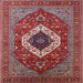 Square Mid-Century Modern Red Persian Rug, urb2360