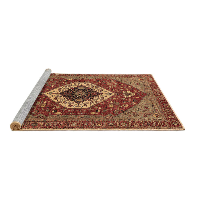 Sideview of Machine Washable Persian Brown Traditional Rug, wshurb2360brn