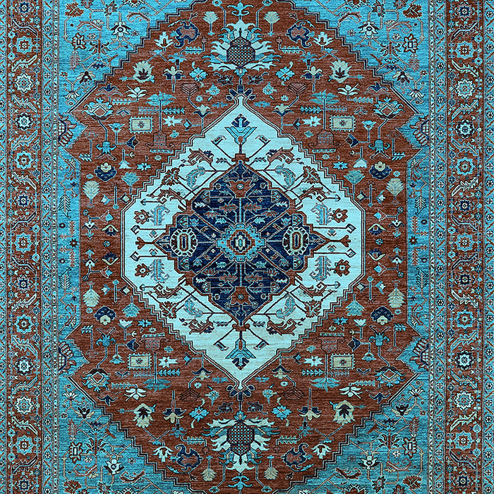 Machine Washable Persian Light Blue Traditional Rug, wshurb2360lblu
