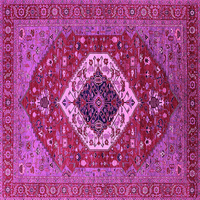 Square Machine Washable Persian Pink Traditional Rug, wshurb2360pnk