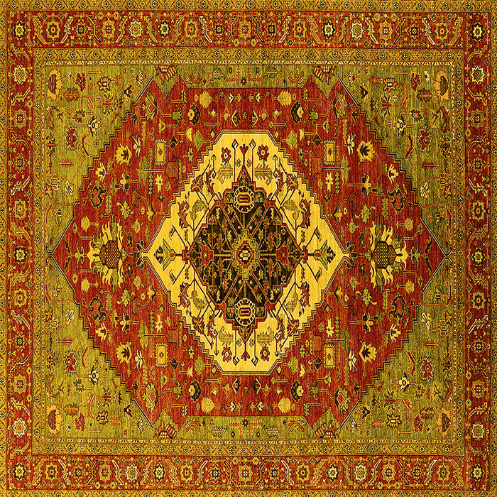 Square Persian Yellow Traditional Rug, urb2360yw