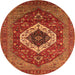 Round Persian Orange Traditional Rug, urb2360org
