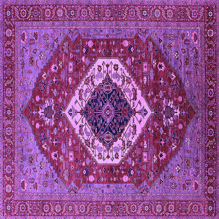 Square Machine Washable Persian Purple Traditional Area Rugs, wshurb2360pur