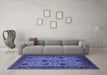 Machine Washable Oriental Blue Traditional Rug in a Living Room, wshurb2361blu
