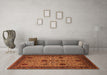 Machine Washable Oriental Orange Traditional Area Rugs in a Living Room, wshurb2361org