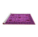 Sideview of Machine Washable Oriental Pink Traditional Rug, wshurb2361pnk