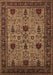 Machine Washable Oriental Brown Traditional Rug, wshurb2361brn