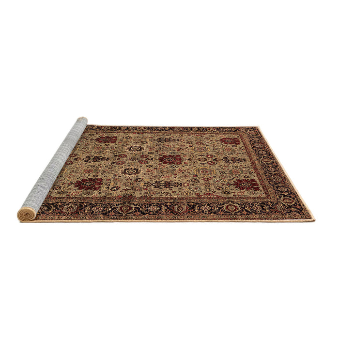 Sideview of Machine Washable Oriental Brown Traditional Rug, wshurb2361brn
