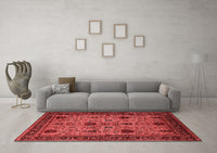 Machine Washable Oriental Red Traditional Rug, wshurb2361red