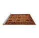 Sideview of Machine Washable Oriental Orange Traditional Area Rugs, wshurb2361org