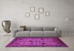 Machine Washable Oriental Pink Traditional Rug in a Living Room, wshurb2361pnk